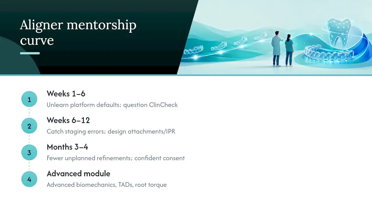 Clear aligner mentorship learning curve